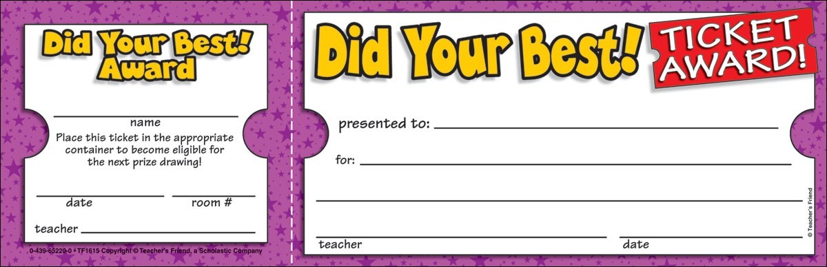Did Your Best! Ticket Awards