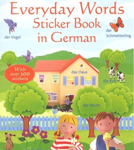 Everyday words sticker book in German