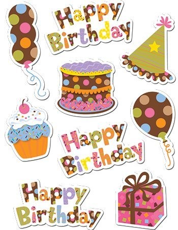 Dots On Chocolate Happy Birthday Stickers