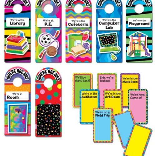 Where Are We? Door Hangers Mini Bulletin Board Set