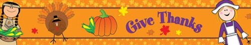 Thanksgiving Stick Kids Border