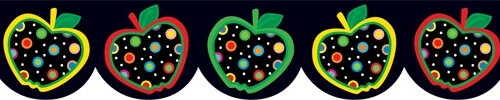 Dots on Black Apples Border