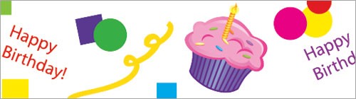 Birthday Cupcakes Border Brites