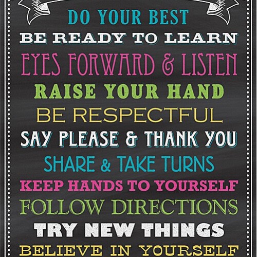 Chalkboard Brights Classroom Rules Chart