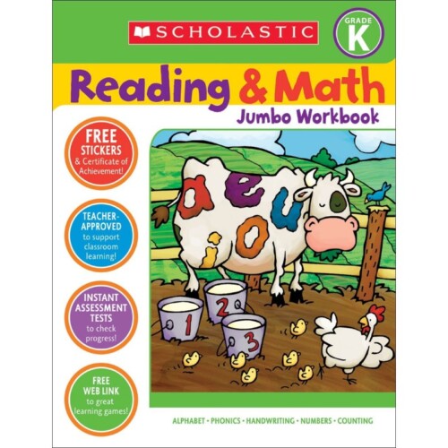 Reading & Math Jumbo Workbook: Grade K